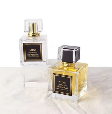 High quality Luxury Square Design 30ml 50ml Glass Empty Customized Spray Perfume Bottle With Lid