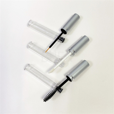 4.5ml Empty Lip Gloss Tubes Eyeliner Aluminum Silver With Brush